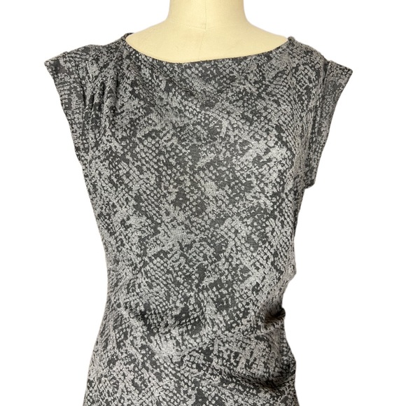 Anne Taylor Ruched Snakeskin Pattern Dress size 6 - Picture 7 of 15